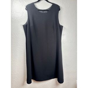 Dialogue Classics Womens 2X Black Sleeveless Sheath Dress LBD Office Siren Work